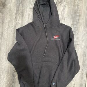 Red Wing Shoes Dark Gray Hoodie with Red Logo